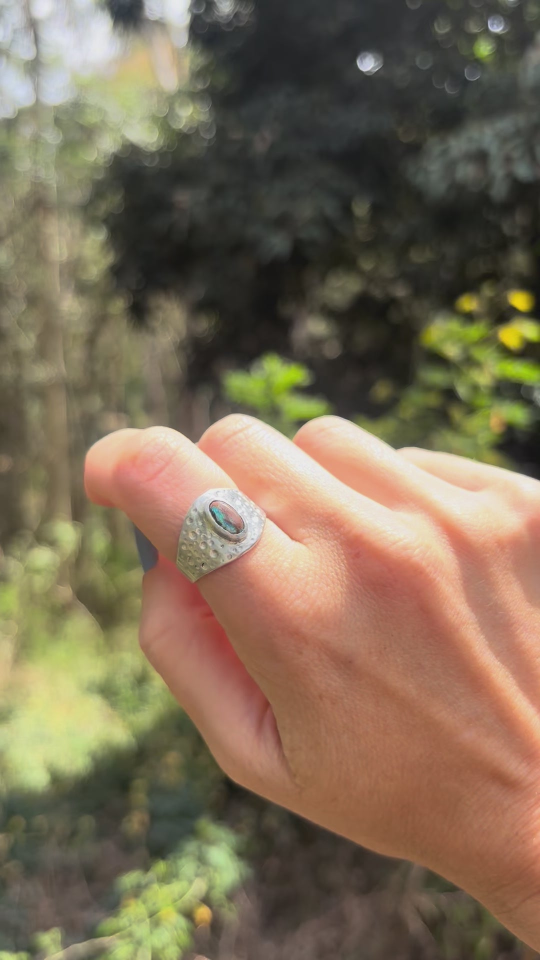 Sea-battered Boulder Opal Ring